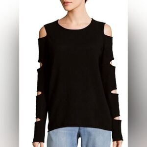 Skull Cashmere Sweater with Shoulder and Arm Cutouts